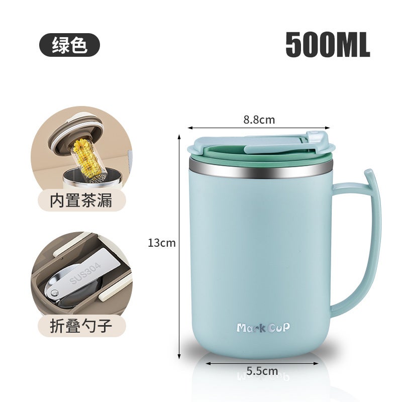 304 Stainless Steel Travel Mug with Infuser 500ml green 