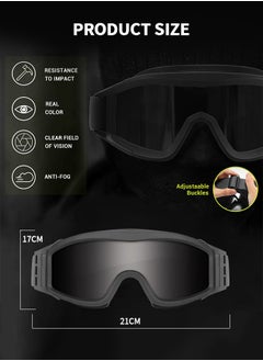 GROIC Airsoft Goggles -Outdoor Tactical Goggles Safety Anti Fog Goggles Military Goggle Glasses with Interchangable Lenses & UV400 Protection for Paintball Hunting shotting Cycling  - Image 5