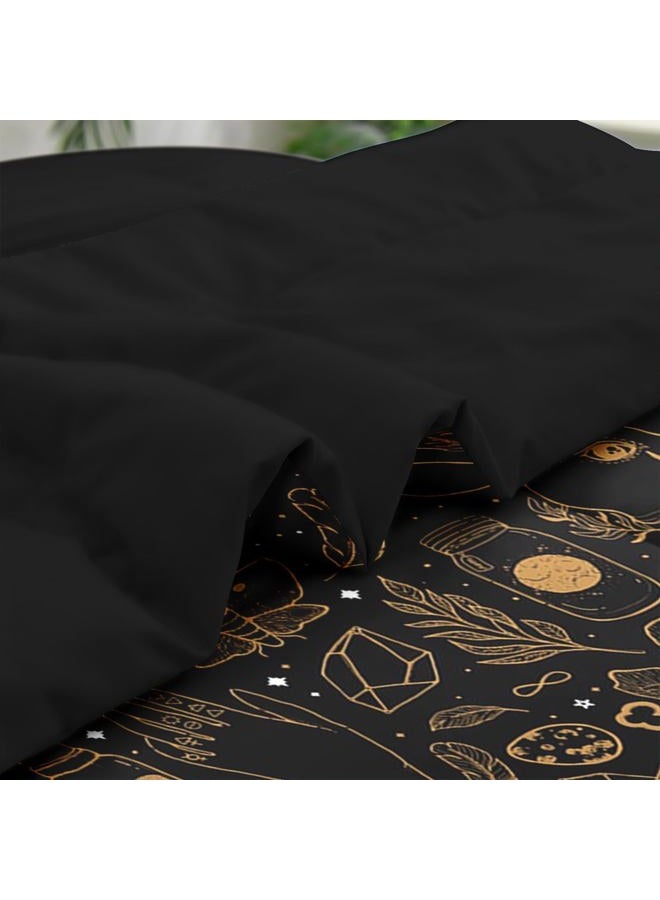 Pamnest Comforter Set Queen Size, Vintage Witch Dream 7 Pcs Bedding Set for Kids and Adults, Boho Mystic Occult Bed Sheet Sets with Fitted Sheet 2 Pillowcases & 2 Shams for Bedroom Bed Decor - Image 5