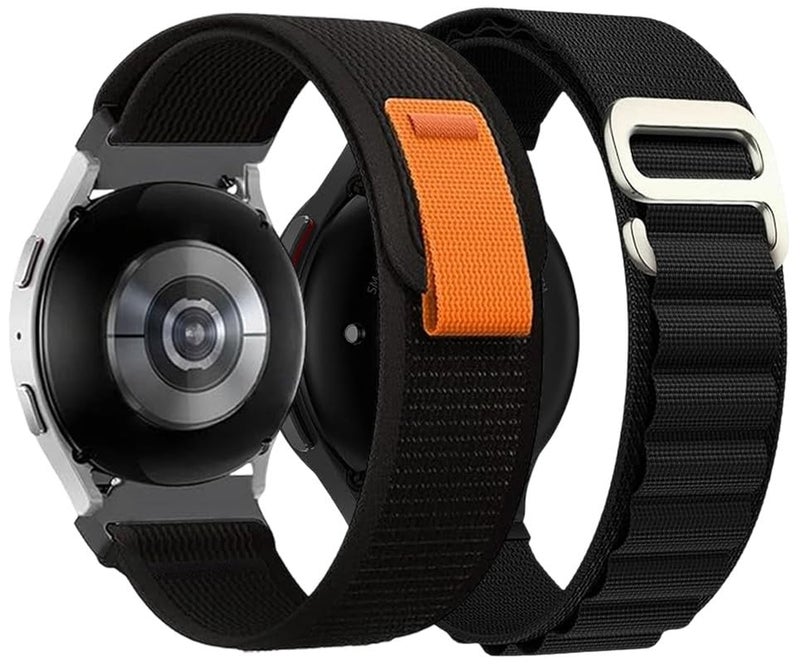 Estrenar 22mm Nylon Smart Watch Strap with Quick Release Pin, Alpine & Trail Loop Compatible with ColorFit Pro 4/Max, OnePlus, Amazfit GTR, Galaxy Watch 3, Realme S/S Pro Black - Image 1