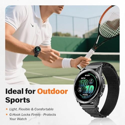 Estrenar 22mm Nylon Smart Watch Strap with Quick Release Pin, Alpine & Trail Loop Compatible with ColorFit Pro 4/Max, OnePlus, Amazfit GTR, Galaxy Watch 3, Realme S/S Pro Black - Image 5