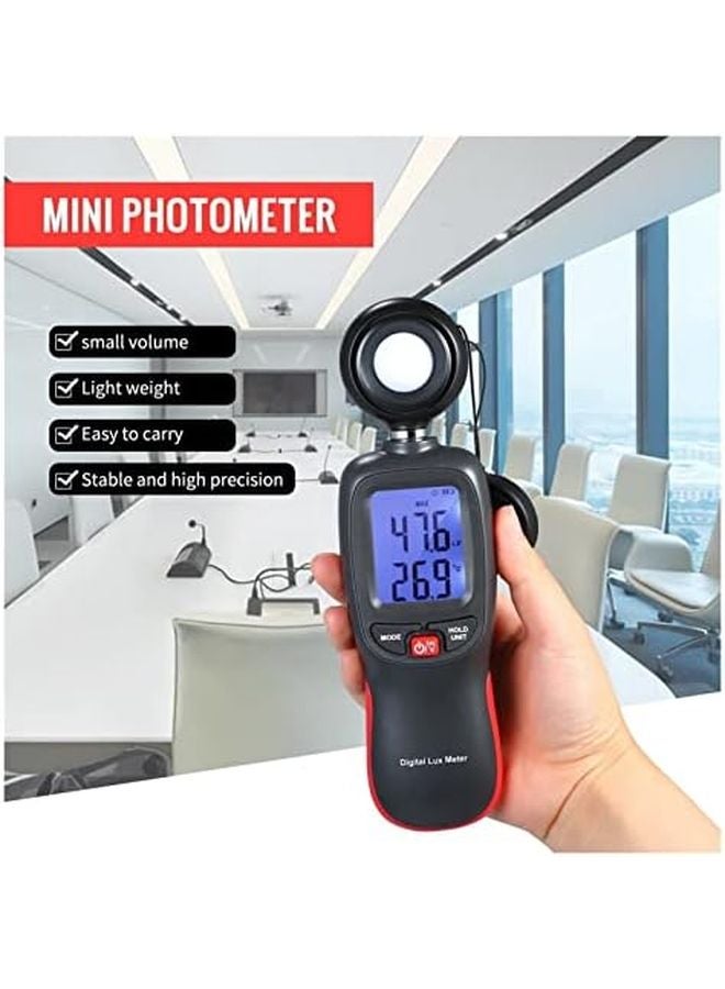 مقياس الضوء الرقمي المحمول مع شاشة LCD عرض البيانات القصوى والدنيا وضع الاستشعار الضوئي - Image 5