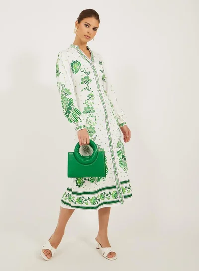 Styli Floral Print Midi Dress