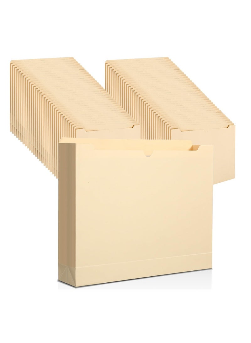 20 Pcs 2 Inch Manila File Jackets Bulk, Reinforced Straight Cut Tab, Heavy Duty Expansion File Pocket Folders, Letter Size