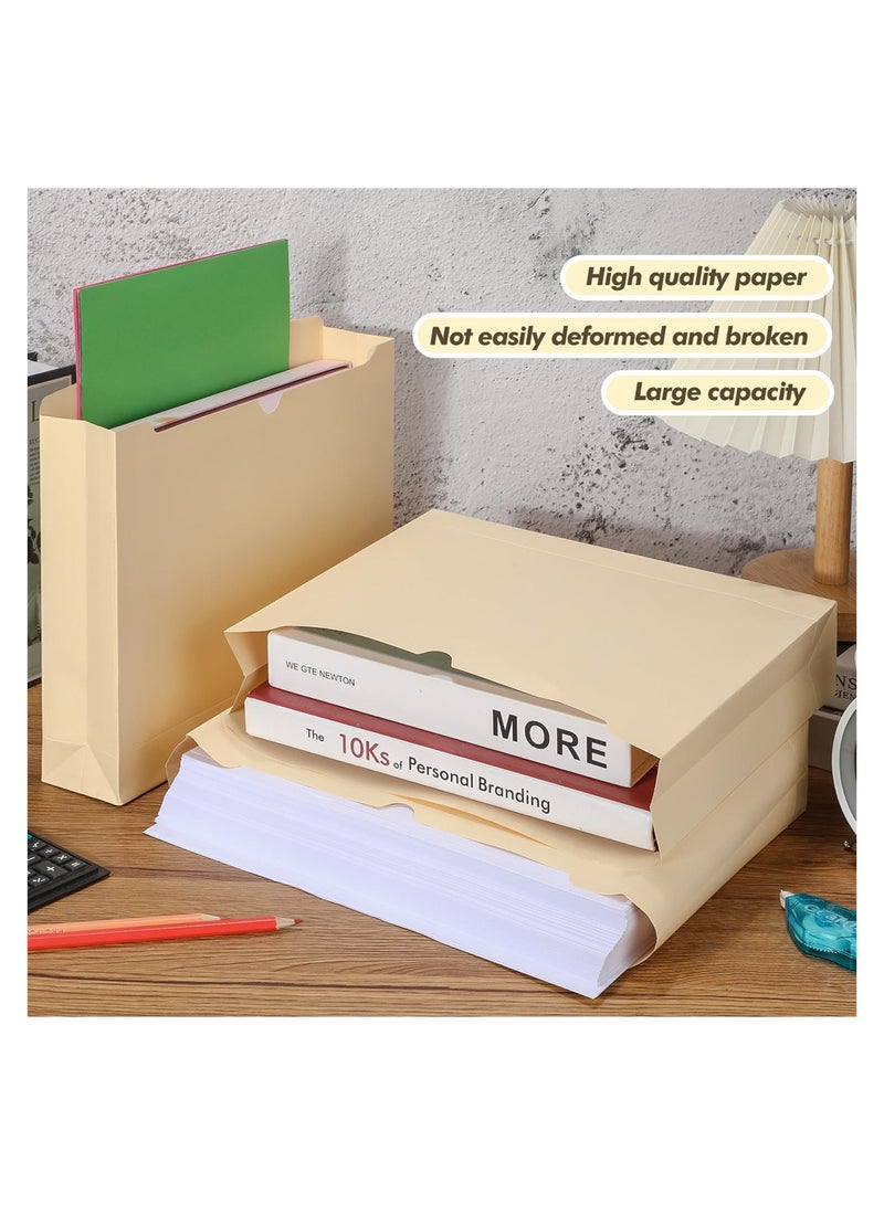 20 Pcs 2 Inch Manila File Jackets Bulk, Reinforced Straight Cut Tab, Heavy Duty Expansion File Pocket Folders, Letter Size