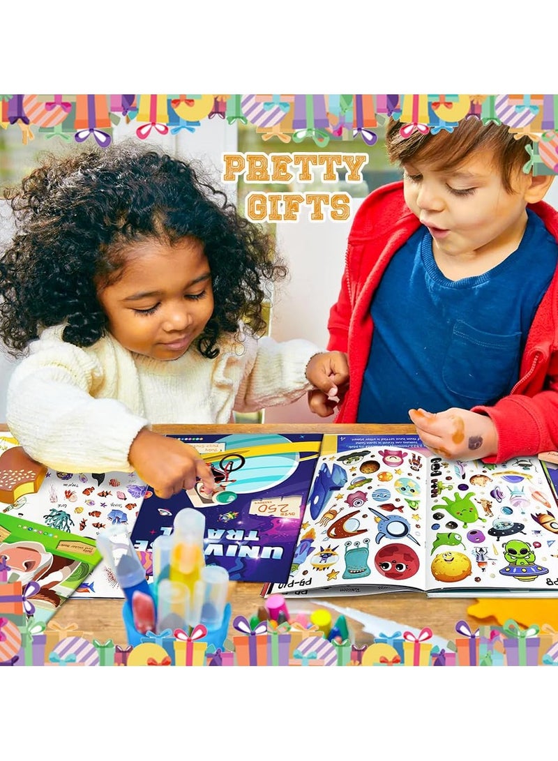 يونيكبيبي كتاب ملصقات 250 قطعة، موضوع رحلة عبر الكون مع 8 مشاهد فضائية، فن ملصقات بدون فوضى للأطفال، مجموعة أنشطة يدوية، لعبة تعليمية، كتاب أنشطة محمول للسفر، ملصقات ممتعة للأطفال الصغار، كتاب ترفيهي مقاوم للماء، هدية للأولاد والبنات - Image 5