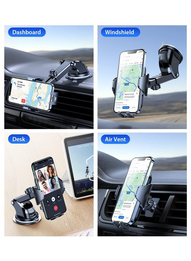 VICSEED Car Phone Holder Mount [True Strongest Suction & Military Grade] Dashboard Windshield Vent Universal Cellphone Truck Boat Stand Heavy Duty For Iphone Samsung Google Other Smartphones - Image 2