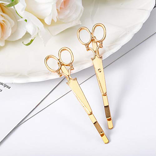 Fdesigner Leiothrix Hot Alloy Golden Scissor Hair Clips for Women and Girls Apply to Any Occasion (Two PCS in One Package) - Image 2
