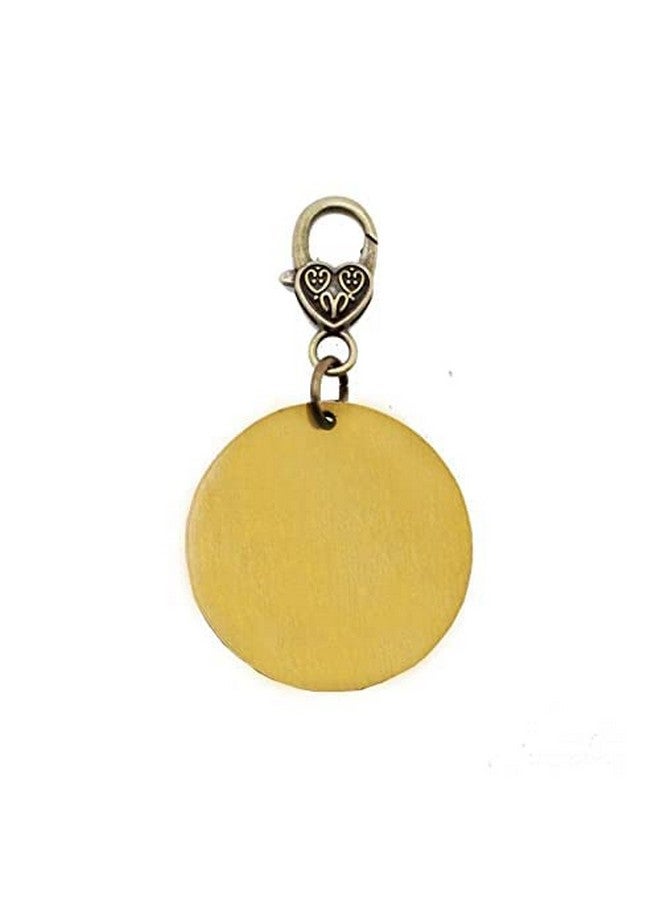 Pet Antique Gold Collar Charm Brass Tag Round Imported Collar Charm For Puppies & Dog (Large, Design 06) - Image 3