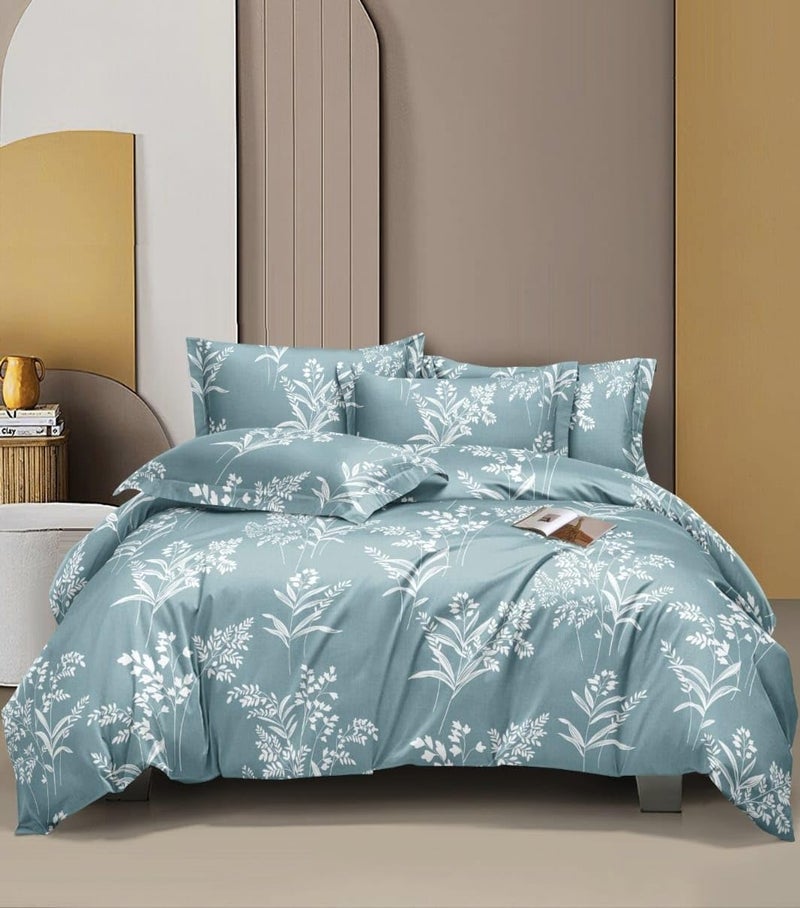 Castiqa Premium Cotton King Size Quilt Cover/Duvet Cover/Rajai Cover/Blanket Cover with Zipper Closure (Single 60x90, Aqua) - Image 4