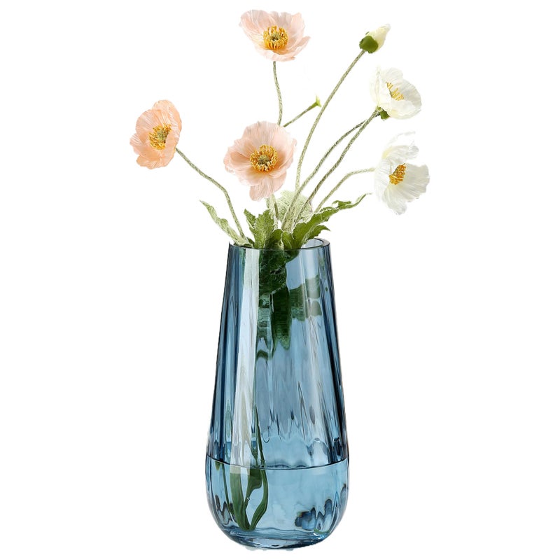 JAKY Global Modern Large Glass Vase H98 Blue Vases for Flowers Centerpieces and Decorative Accents Tall Plant Vase for Office Home Table Decor - Image 2