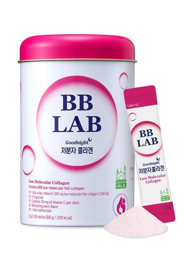 BB LAB Good Night Low Molecular Collagen Powder Stick Supplement, Halal Certified, Korean Marine Collagen, Fish Collagen Peptides, Vitamin C, Glycine, Fast Absorption, Mix Berry Flavor - Image 1