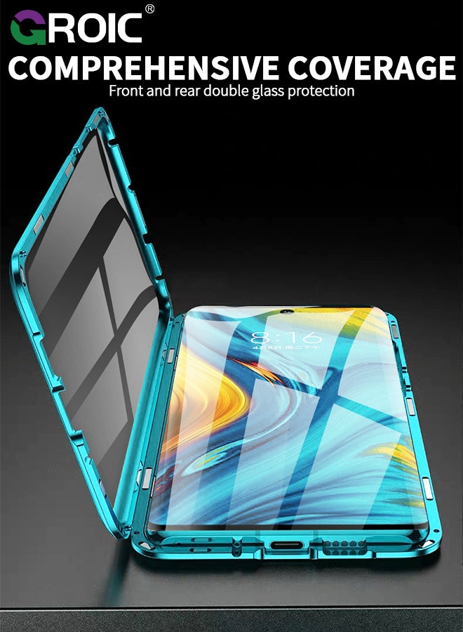 GROIC For Samsung Galaxy S24 Plus Case,360 Degree Front and Back Tempered Glass Cover,Magnetic Adsorption Metal Bumper Phone Shell,Double Sided Tempered Glass Case for Galaxy S24 Plus 6.6 inch - Image 3