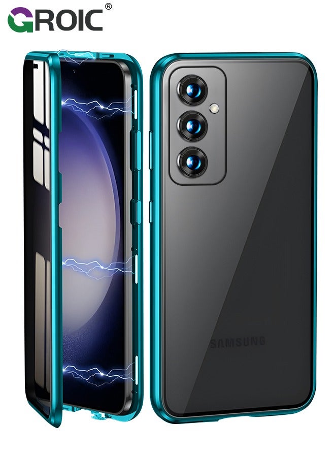 GROIC For Samsung Galaxy S24 Plus Case,360 Degree Front and Back Tempered Glass Cover,Magnetic Adsorption Metal Bumper Phone Shell,Double Sided Tempered Glass Case for Galaxy S24 Plus 6.6 inch - Image 1