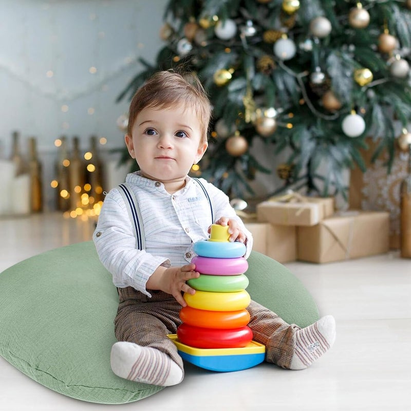 Hooyax غطاء وسادة الرضاعة هوياكس من موسلين ناعم وقابل للتنفس لرضاعة الأمهات، غطاء وسادة للأطفال الرضع قابل للإزالة ومرن للأولاد والبنات باللون الأخضر - Image 2