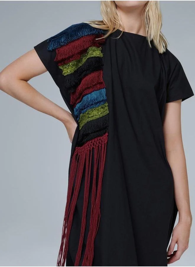 leem Fringe Applique Kaftan