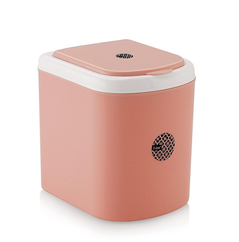 Nabhya مجموعة بلاستيكية من 2 قطعة سلة مهملات صغيرة للتخلص من النفايات للسيارة ومكتب العمل والاستخدام المنزلي (أسود، وردي)، مفتوحة من الأعلى - Image 3