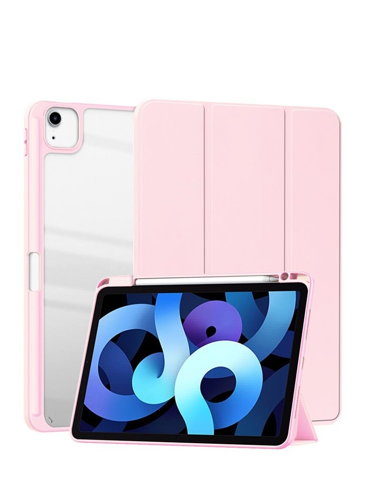 Case for iPad air 13 inch M2 2024/iPad air 13 inch M3 2025/iPad Pro 12.9-Inch (2022/2021/2020/2018) with Pencil Holder Lens protector, Clear Transparent Back Shell Slim Stand Shockproof Tablet Cover , Auto Wake/Sleep