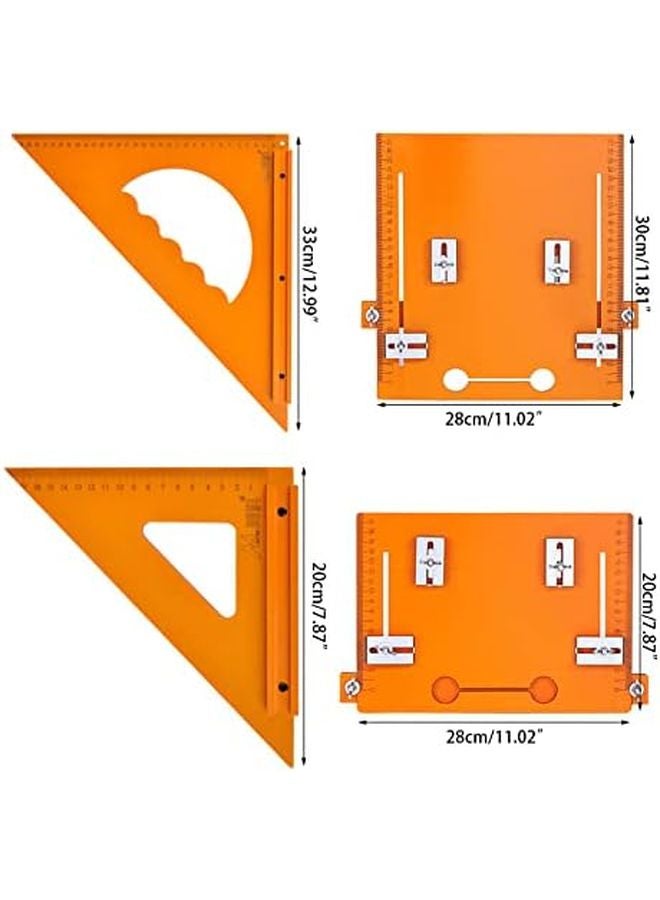 30x30cm Aluminium Alloy Woodworking Square Ruler Multifunctional Triangle Square Tool With Bottom Board - Image 5