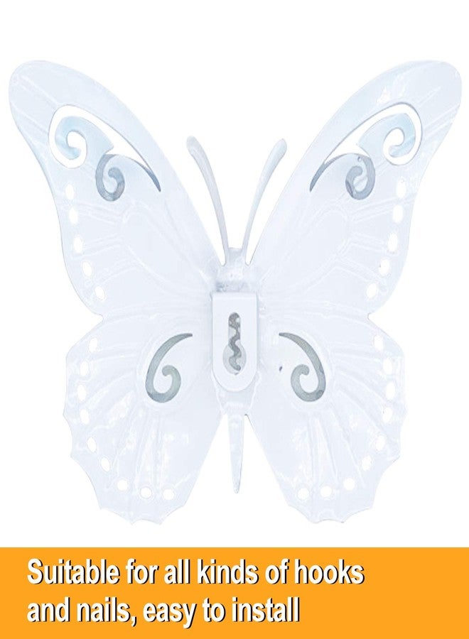 Daogtc Metal Butterfly Wall Decor- 6.5'' 3D Metal Colorful Hanging Double Wings Butterflies for Garden Yard Decoration Outdoor or Indoor (4 Pack) (Colorful-1) - Image 4