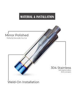 WINCA Exhaust Muffler, 2.5" Inlet Outlet Exhaust Tip Pipe 63mm Stainless Steel Universal Exhaust Muffler for Most Cars, Sedans, and Trucks (127 FH 37)  - Image 3