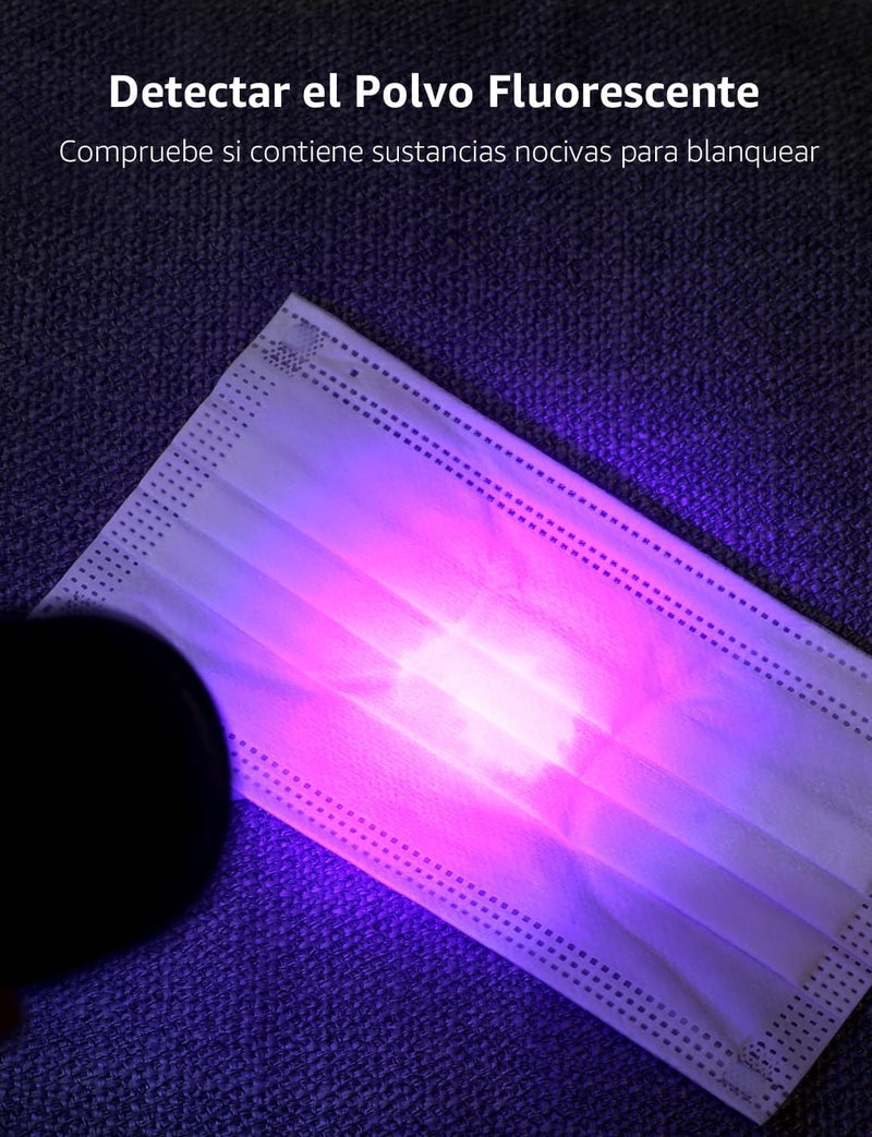 Lighting EVER LE Small UV Blacklight Flashlight, Portable Black Light 395nm, Ultraviolet Light Detector for Invisible Ink Pens, Dog Cat Pet Urine Stain, AAA Batteries Included - Image 4