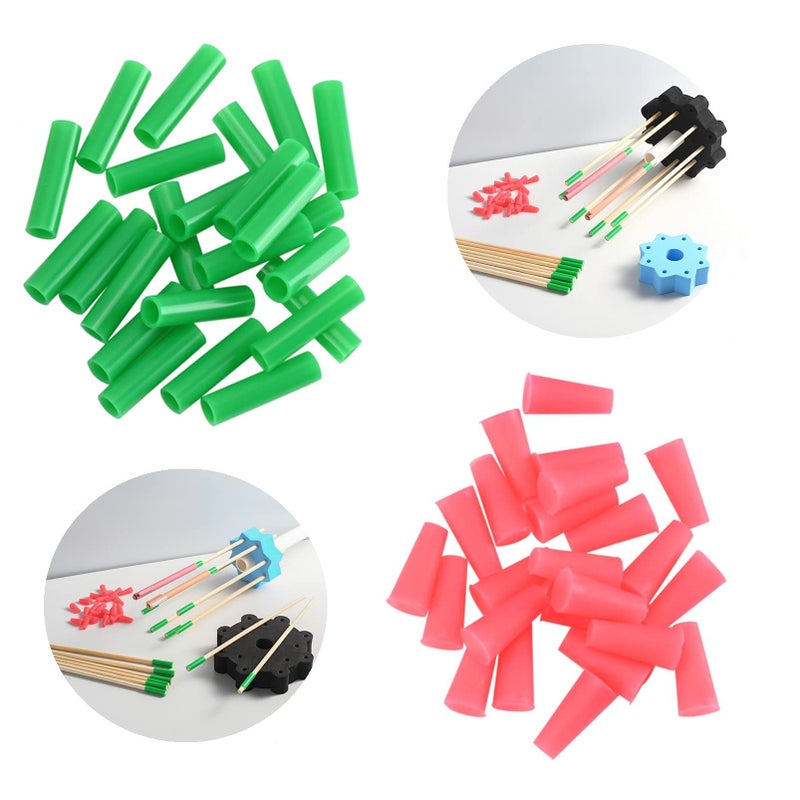 Inkjoy 24 Nonstick Sleeves and 24 Silicone Rubber Plugs for Epoxy Pen Turner Attachment Glitter Pen Project Tool Making Caps