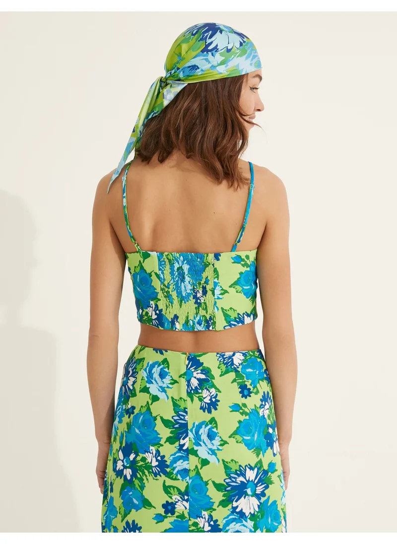 كوتون Melis Ağazat X - Strappy U-Neck Crop Undershirt
