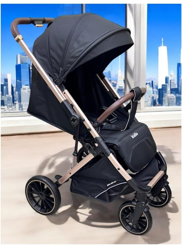 kidilo Travel and Hiking Stroller, Lightweight and Easy to Fold - code (6530 pro) black - Image 5