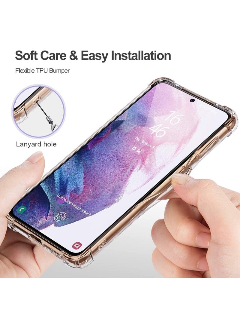 Magnetic Phone Case for Samsung Galaxy S21+  5G Clear Shockproof Airbag Bumper Protective Cover, Hybrid Design Hard PC Back and Flexible TPU Frame, Compatible with Magsafe Charging - Image 4