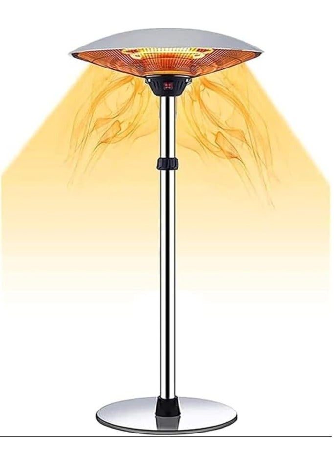 مدفأة كهربائية للفناء، ٢١٠٠ واط/٣٠٠٠ واط، تصميم سطح طاولة قائم بذاته مع لمبة كوارتز، تدفئة داخلية وخارجية للحديقة - Image 1