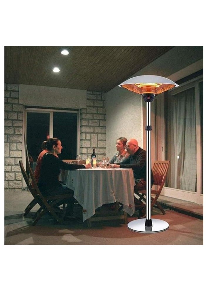 مدفأة كهربائية للفناء، ٢١٠٠ واط/٣٠٠٠ واط، تصميم سطح طاولة قائم بذاته مع لمبة كوارتز، تدفئة داخلية وخارجية للحديقة - Image 2