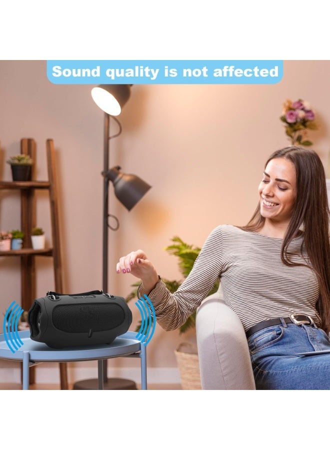 Silicone Cover Case for JBL Xtreme 4 Speaker, Carrying Case for Xtreme 4 Protable Bluetooth Speaker Accessories Travel Case with Detachable Handle Strap (Black) - Image 4