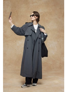 Manuka Technical Fabric Oversize Trench Coat Anthracite  - Image 1