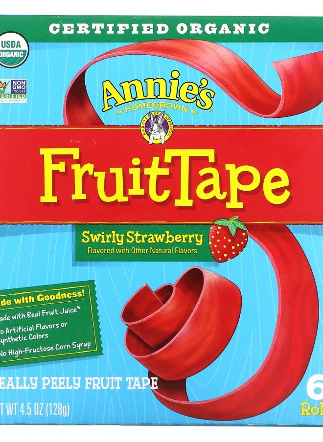 Annie's - FruitTape Swirly Strawberry 6 Rolls 4.5 oz (128 g) - Image 1