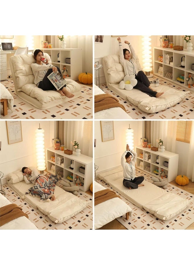 Adjustable Folding Floor Sofa With Back Support – Ideal For Bedrooms Dorms And Compact Spaces