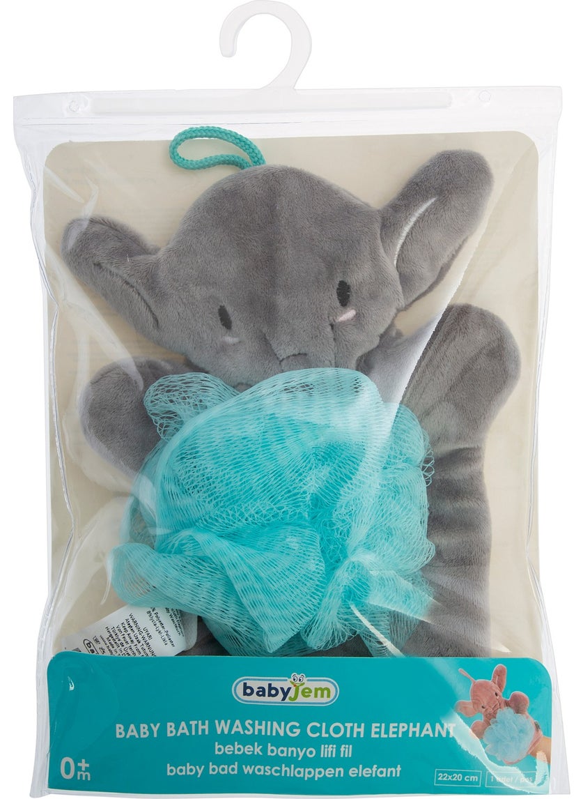 Baybjem - Babyjem Baby Bath Washcloth Gray Elephant ART-793 - Image 1