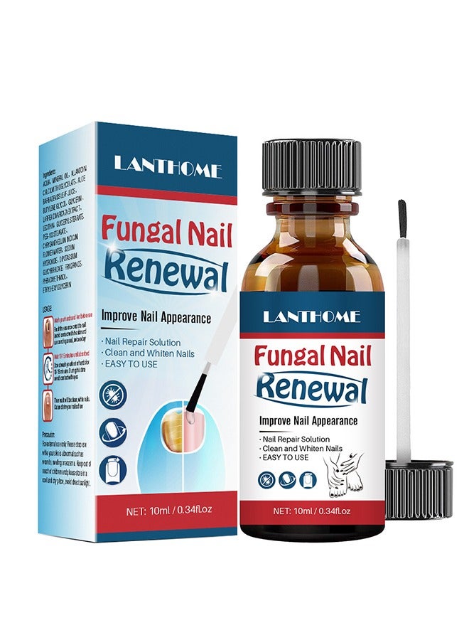 Lanthome Toenail Fungus Treatment Extra Strength: Nail Repair Solution for Toenail or Fingernail - Strong Renewal Liquid for Discolored or Damaged Nail - 10 ML - Image 1
