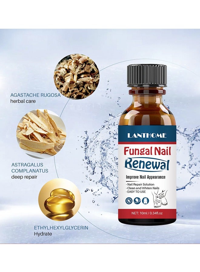 Lanthome Toenail Fungus Treatment Extra Strength: Nail Repair Solution for Toenail or Fingernail - Strong Renewal Liquid for Discolored or Damaged Nail - 10 ML - Image 2