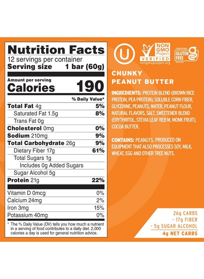 No Cow High Protein Bars, Peanut Butter Lovers Variety Pack - Healthy Snacks, 20g Vegan Protein, High Fiber, Low Sugar, Keto Friendly, Dairy & Gluten Free (12 Count) - Image 4