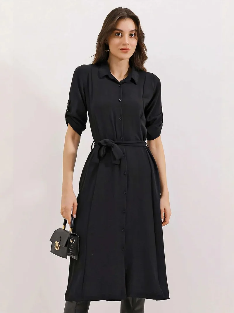 بيغ دارت BDART Textured Midi Dress with Bow