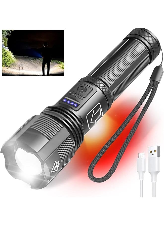 PROMASS promass Super Bright Flashlight, 3000 Lumens LED Flashlight, COB Side Torch Light, ipx6 waterproof, Rechargeable 1500mah, Retractable Zoomable Flashlight, 6 Modes ou r Flash light Torch for Searching  - Image 1
