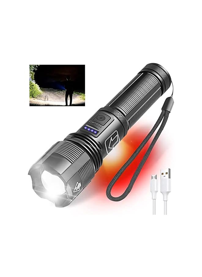 PROMASS promass Super Bright Flashlight, 3000 Lumens LED Flashlight, COB Side Torch Light, ipx6 waterproof, Rechargeable 1500mah, Retractable Zoomable Flashlight, 6 Modes ou r Flash light Torch for Searching  - Image 2