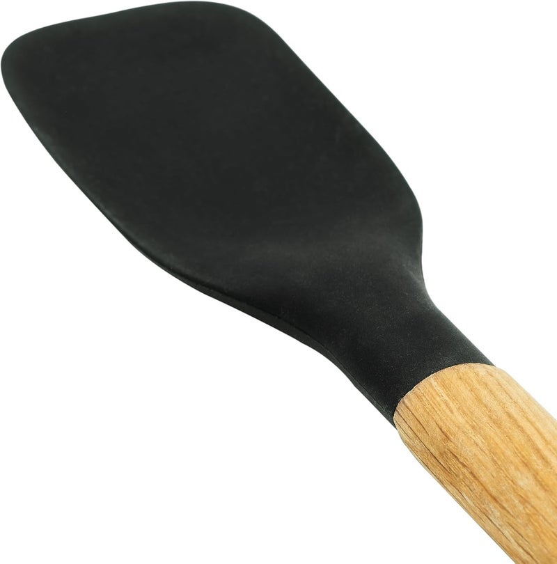 Eva Solo Nordic Kitchen Spatula Heat-Resistant Silicone Head with Natural Oak Handle Non-Stick Safe Cooking Utensil Scandinavian Design (Stirrer Nordic kitchen) - Image 4