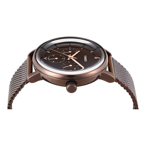 TIMEX Analog Watch for man with Brown Round Dial & Brown Stainless Steel Bracelet Band Water Resistant Men's Wrist Watches - TWEG25703 - Image 4