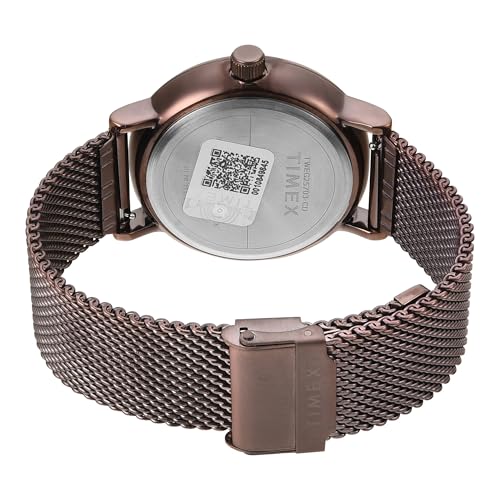 TIMEX Analog Watch for man with Brown Round Dial & Brown Stainless Steel Bracelet Band Water Resistant Men's Wrist Watches - TWEG25703 - Image 5