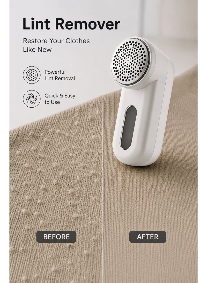 ARSTID Lint Remover – Rechargeable USB Electric Fabric Shaver for Clothes, Sweaters, Sofas, Blankets & Upholstery, Portable Stainless Steel Blade Defuzzer - Image 5