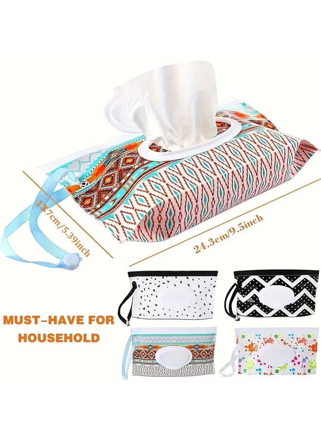 2pcs Black White Reusable Portable Wet Wipe Pouch Travel Dispenser Container - Image 3