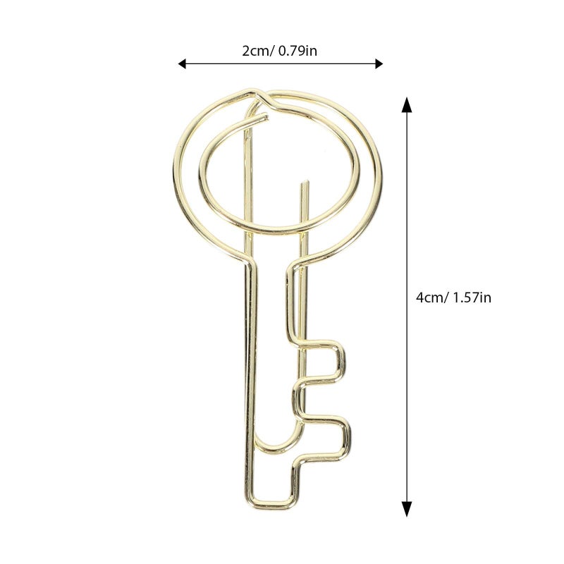 30Pcs Gold Key Shaped Cute Metal Paper Clips for Office Document Organizing Filing - Image 3
