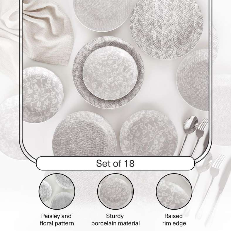 Pan Home طقم عشاء بورسلين أمارو 18 قطعة - بيج - Image 5